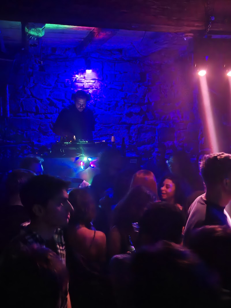 b.god performing to a crowd at an underground club in Freiburg